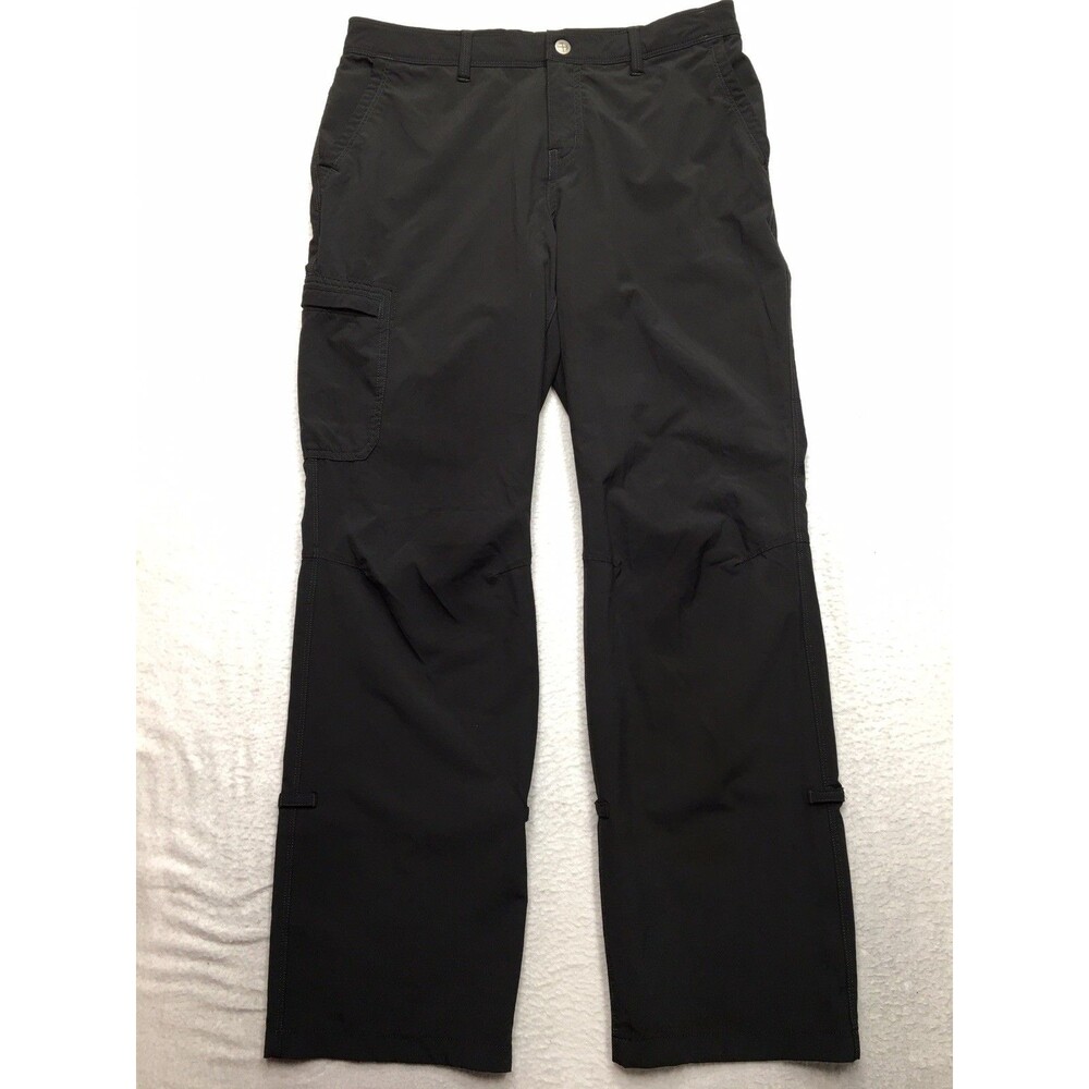 REI Co-op Cargo Pant Women 8 (30x30 fit) Black Nylon Stretch Hiking Roll Cuff